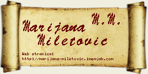 Marijana Miletović vizit kartica